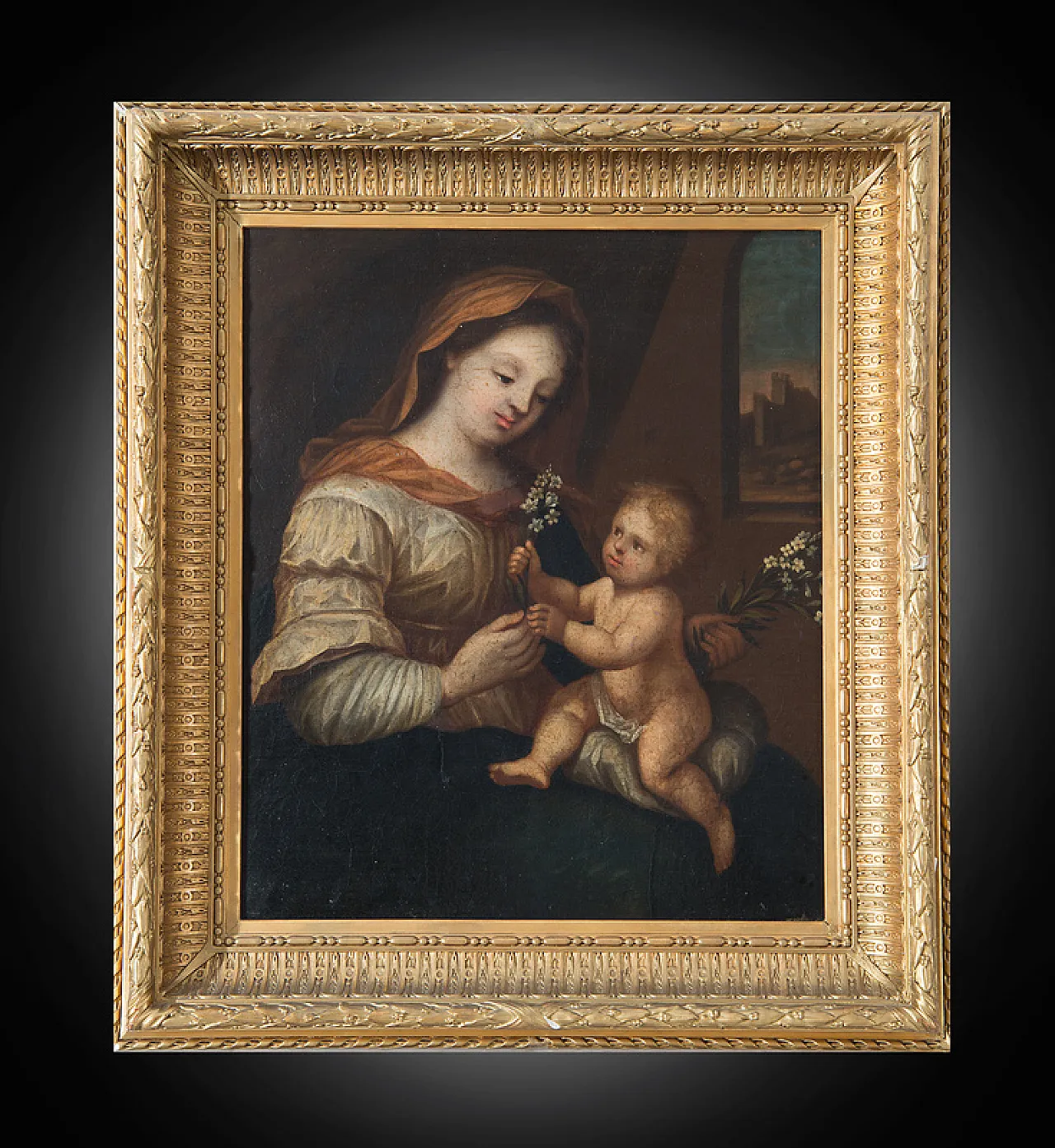 Painting oil on canvas Madonna and Child, Lombardi, 18th century 1