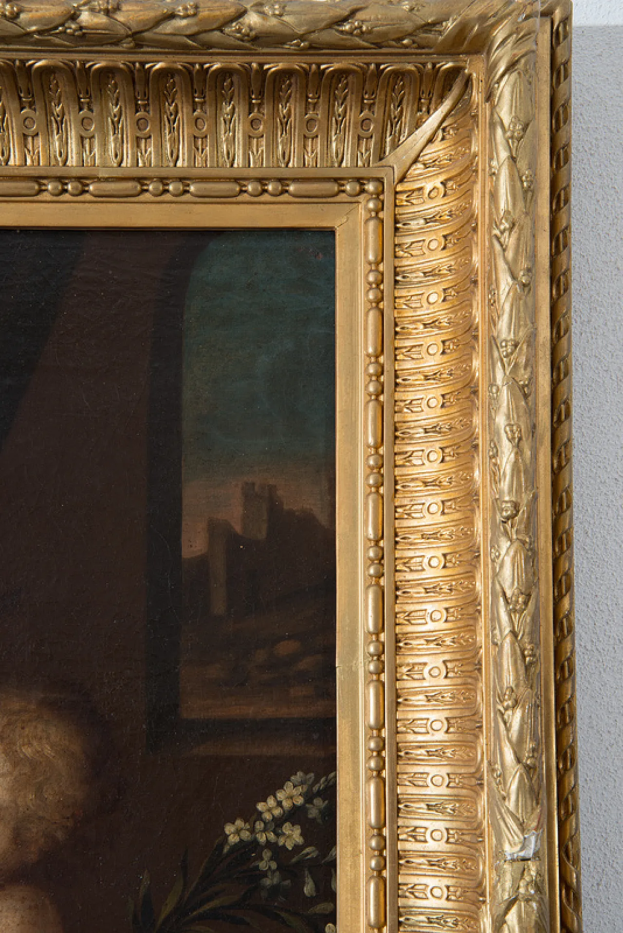 Painting oil on canvas Madonna and Child, Lombardi, 18th century 4