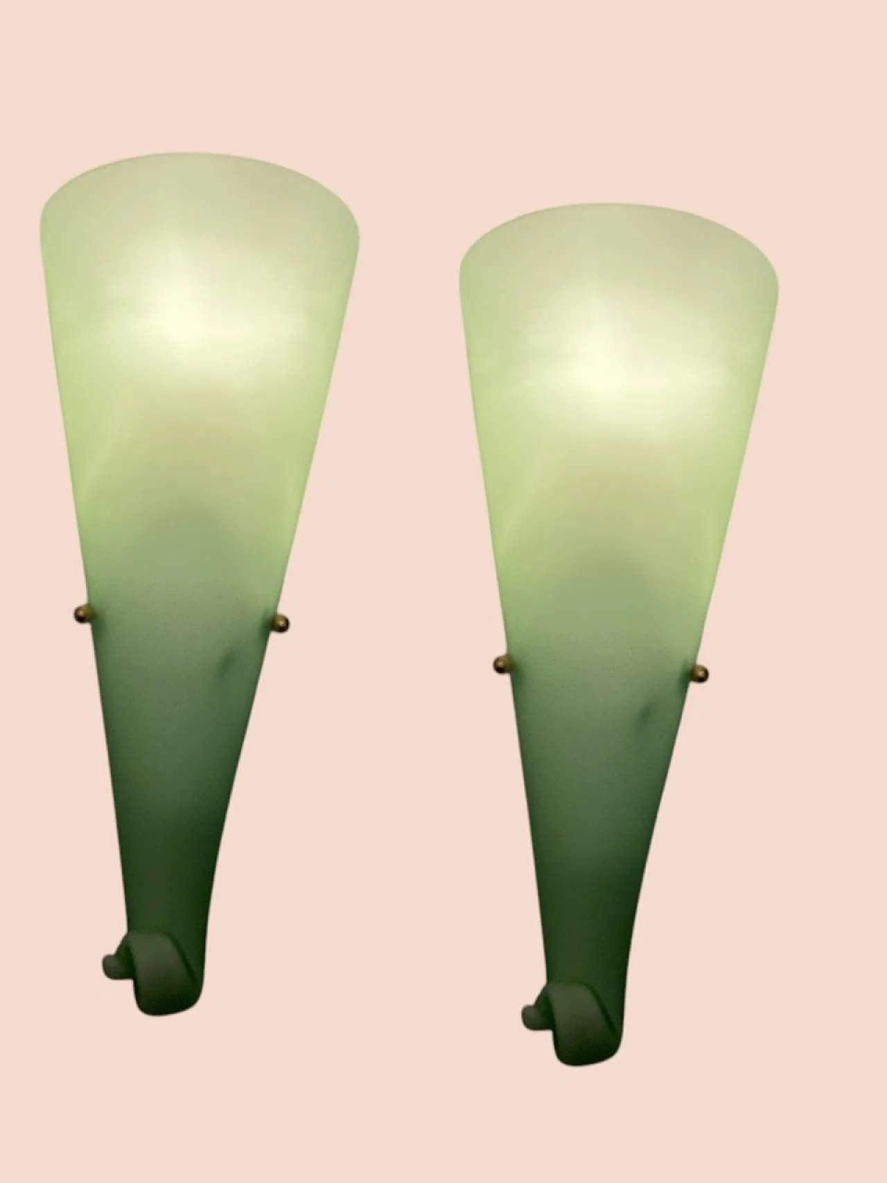 Pair of Green Murano Glass Sconces, 1970s 2