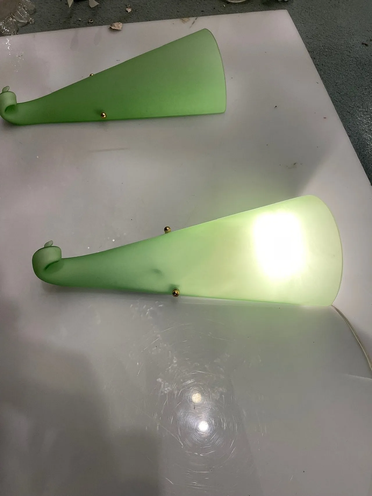 Pair of Green Murano Glass Sconces, 1970s 4