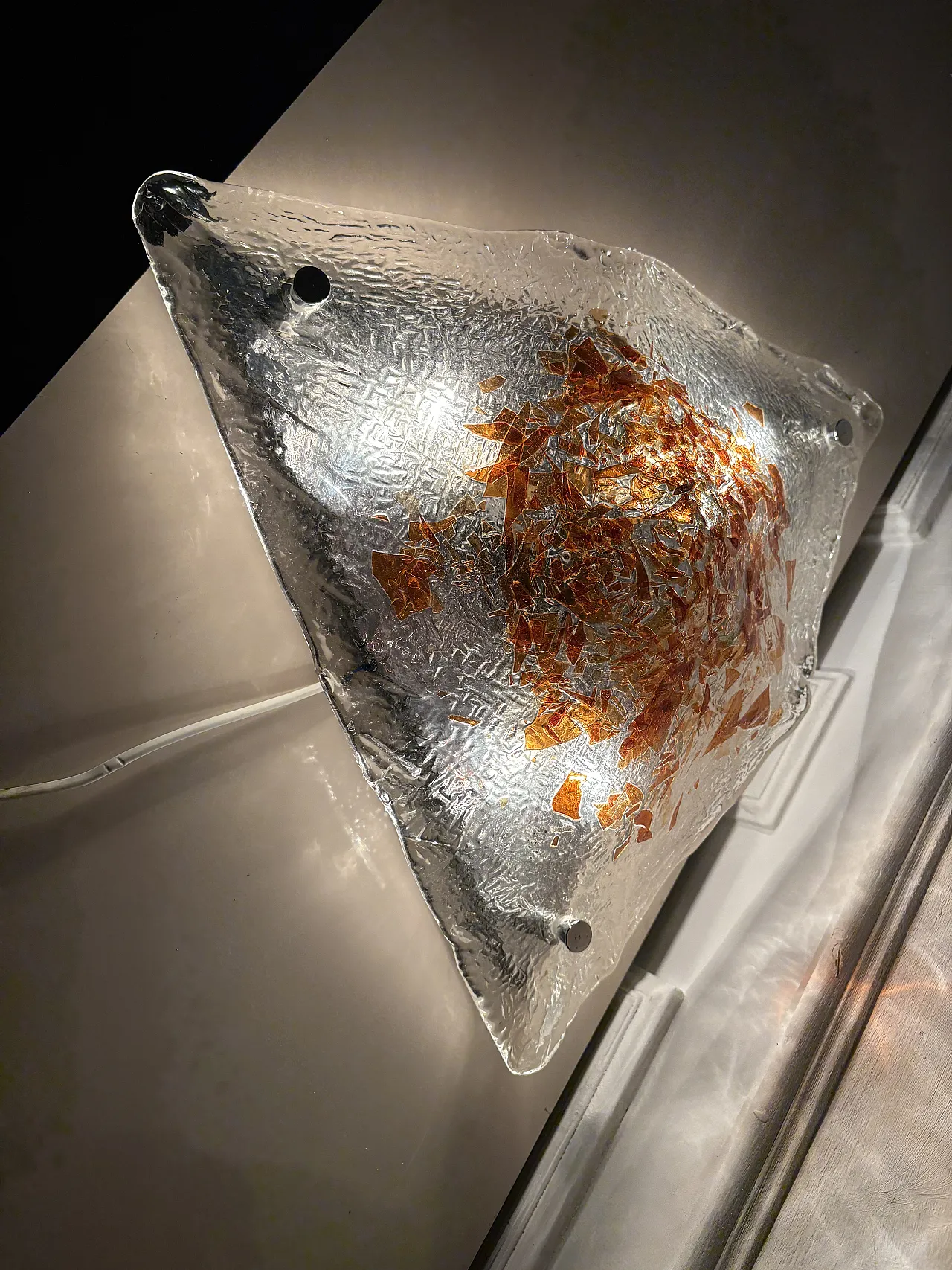 Applique triangolare vetro di Murano, anni '70 2