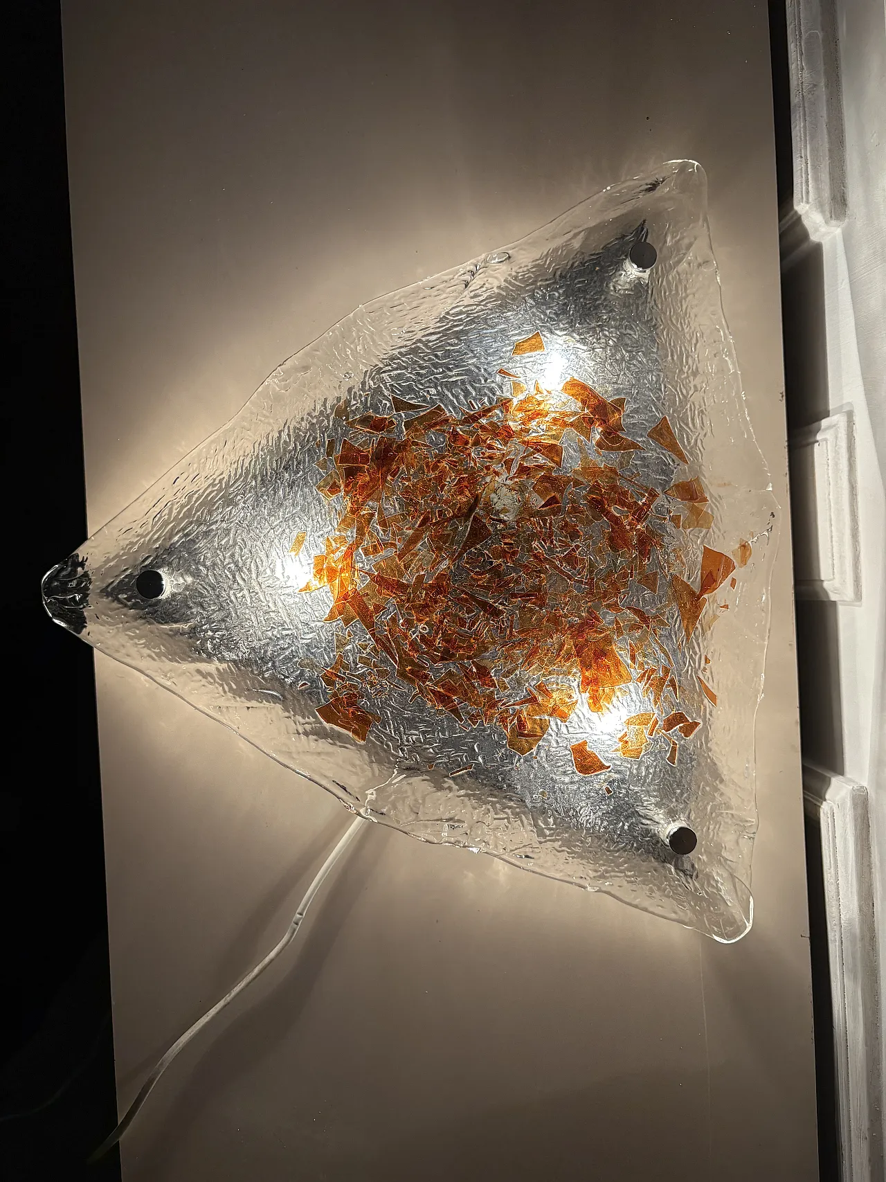 Applique triangolare vetro di Murano, anni '70 4