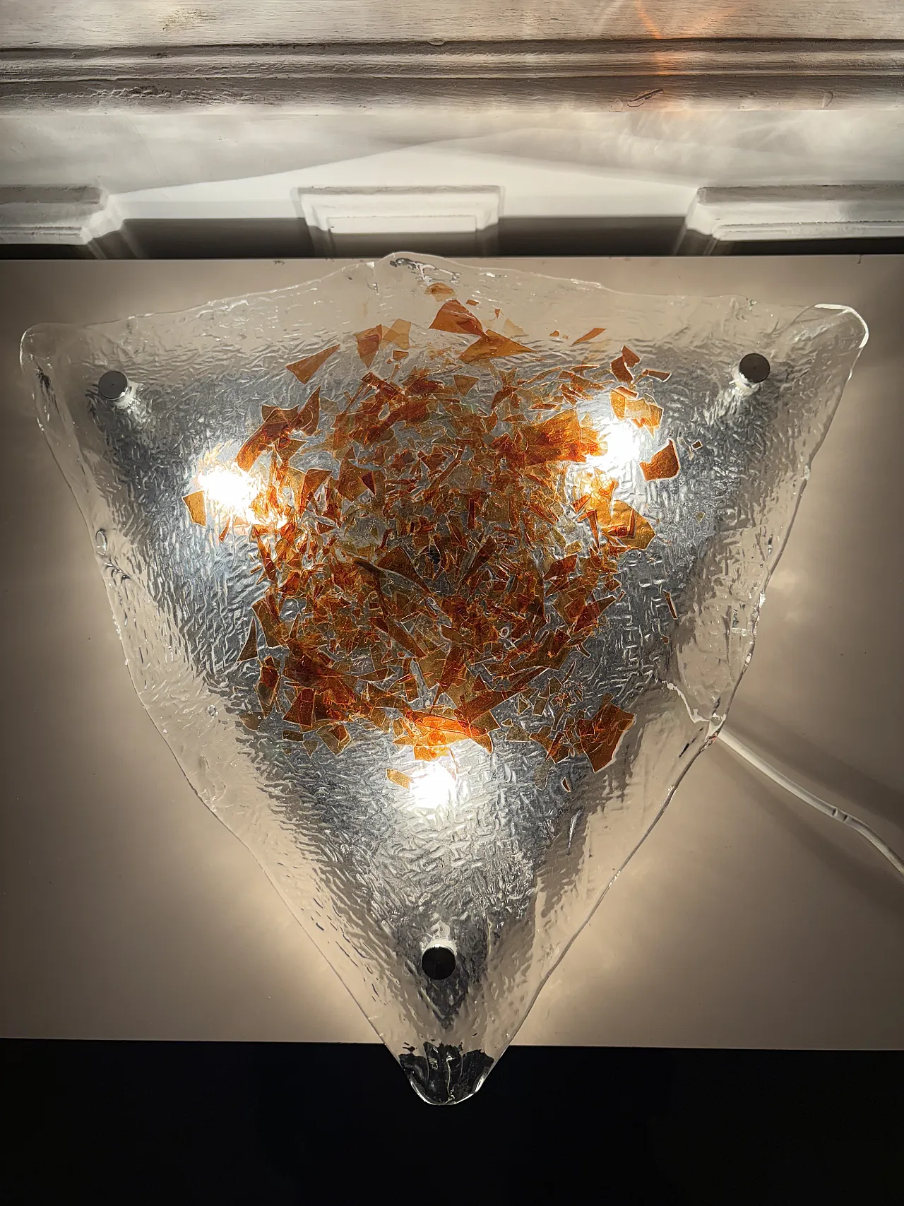 Applique triangolare vetro di Murano, anni '70 5