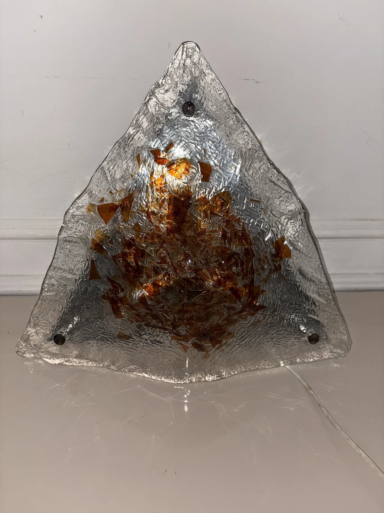 Applique triangolare vetro di Murano, anni '70 7