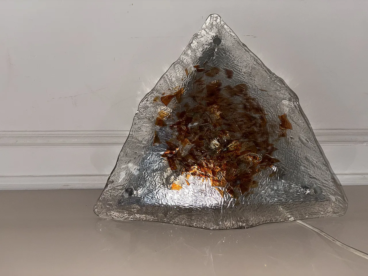 Applique triangolare vetro di Murano, anni '70 8
