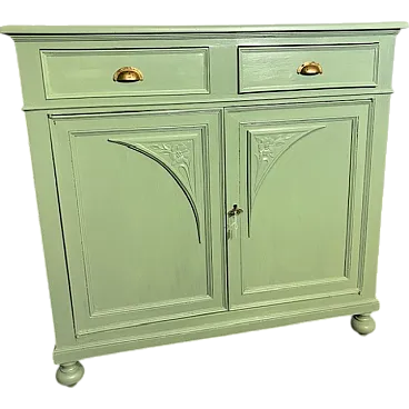Credenza Liberty laccata verde Provenza, primi '900