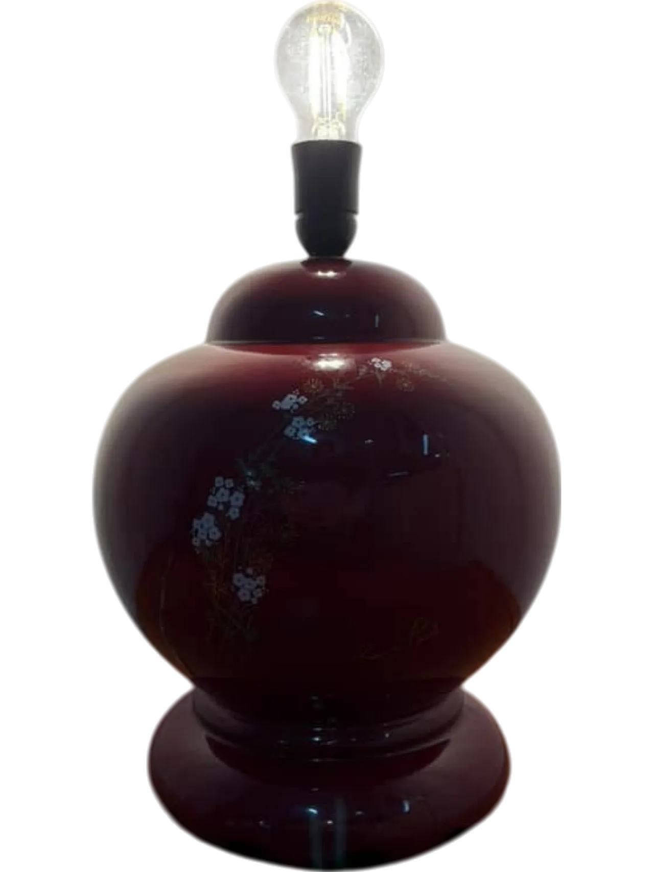 Lampada ceramica rossa,  anni '70 10