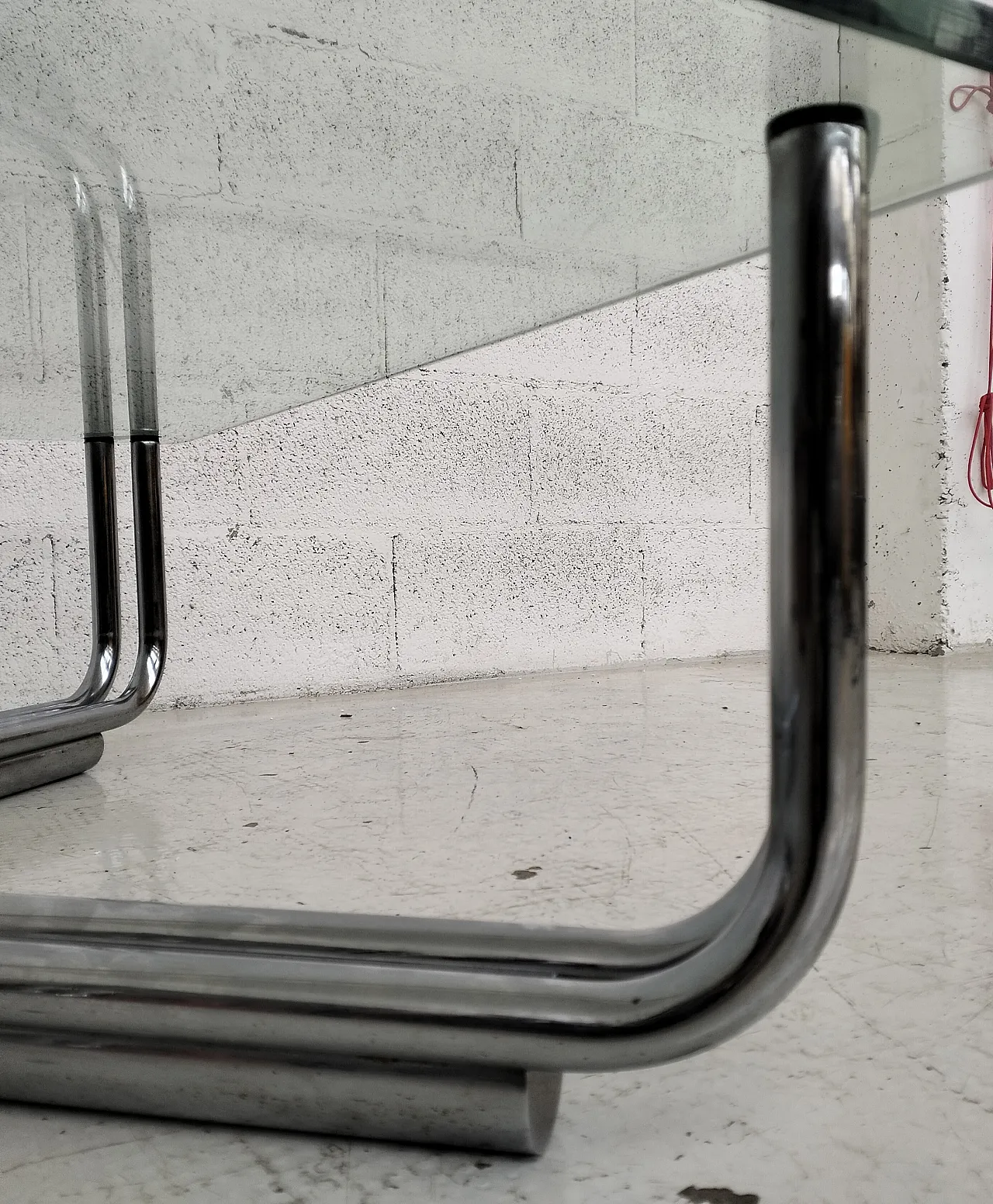 Steel chromed glass coffee table 784 by G. Frattini for Cassina, 70s 5