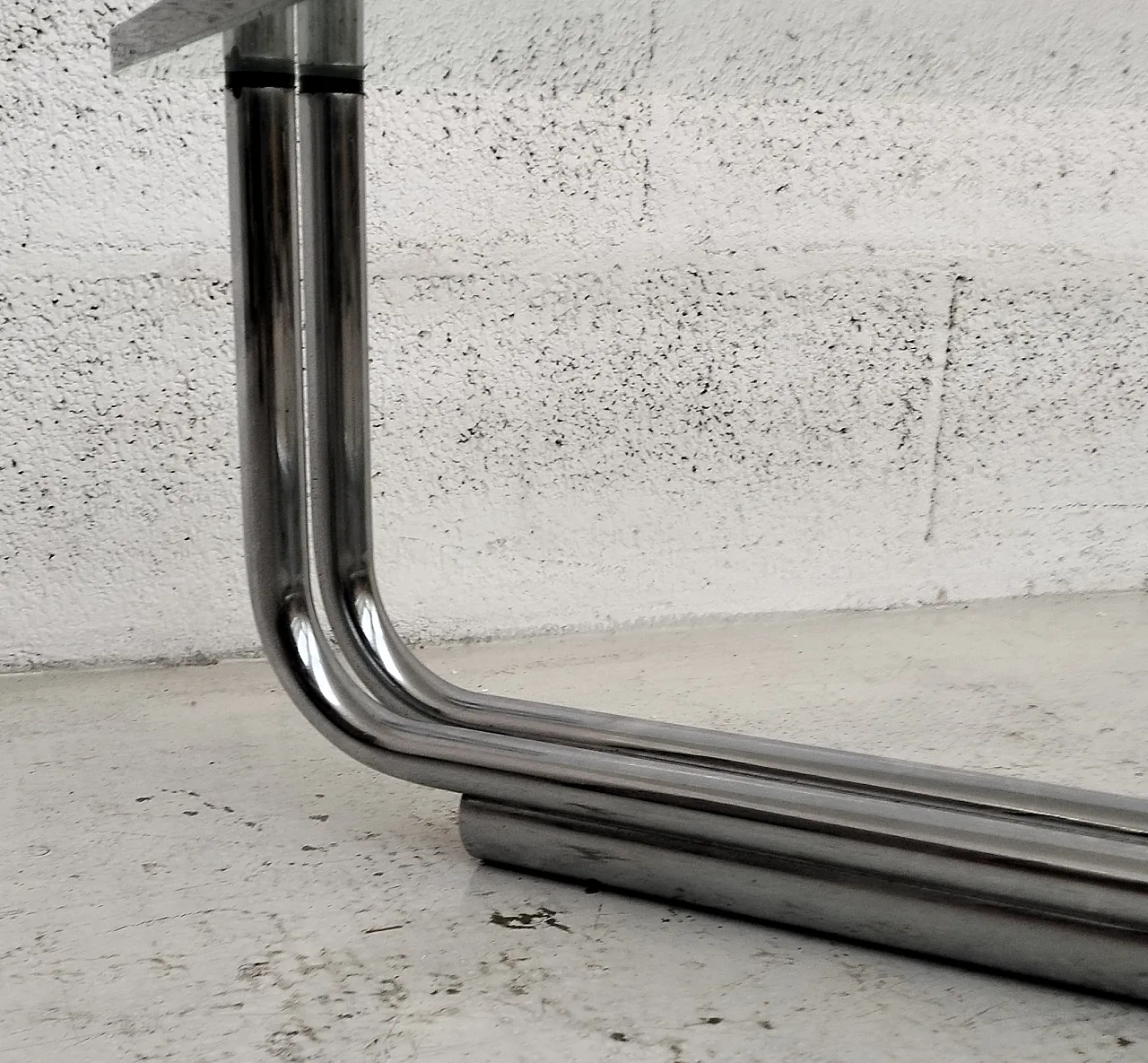 Steel chromed glass coffee table 784 by G. Frattini for Cassina, 70s 7