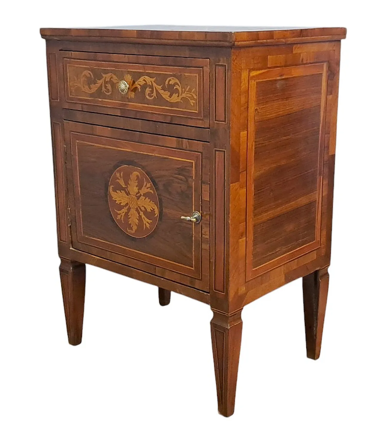 Comodino intarsiato, Lombardia, '700 2