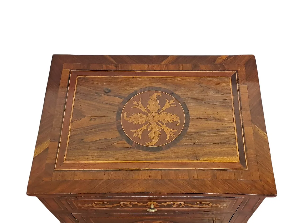 Comodino intarsiato, Lombardia, '700 3