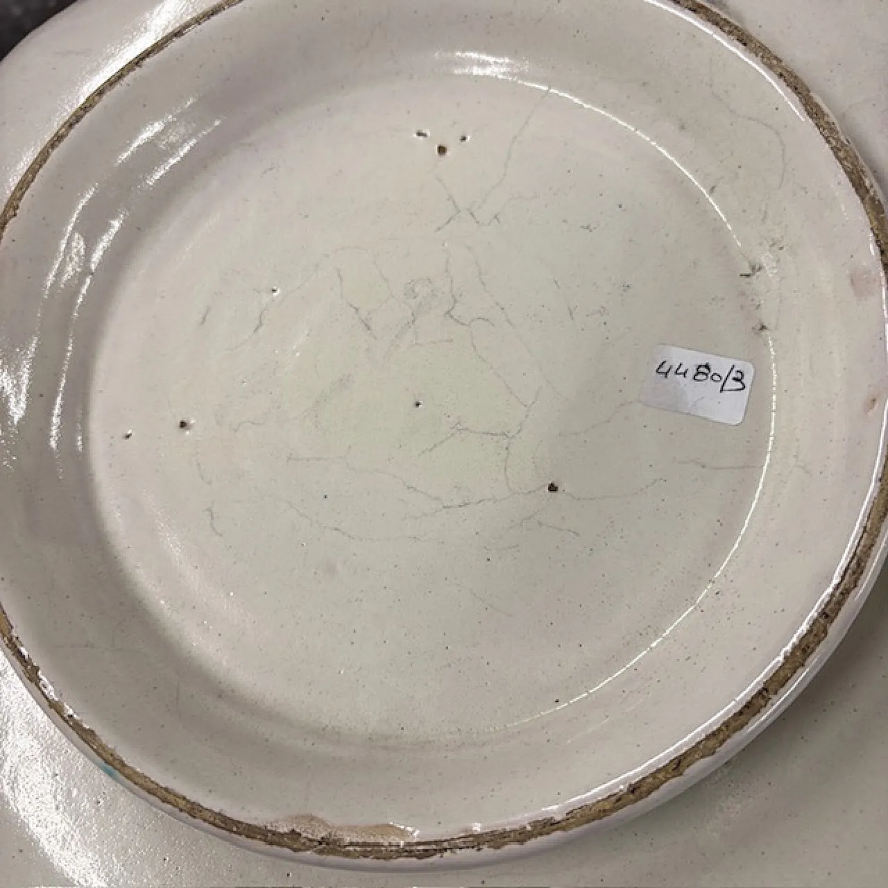 Piatto maiolica  Angelo Minghetti Bologna, fine '800 10