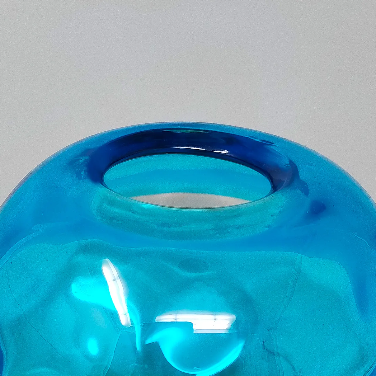 Blue and Amber Vase in Murano Glass by Ca dei Vetrai, 1970s 6