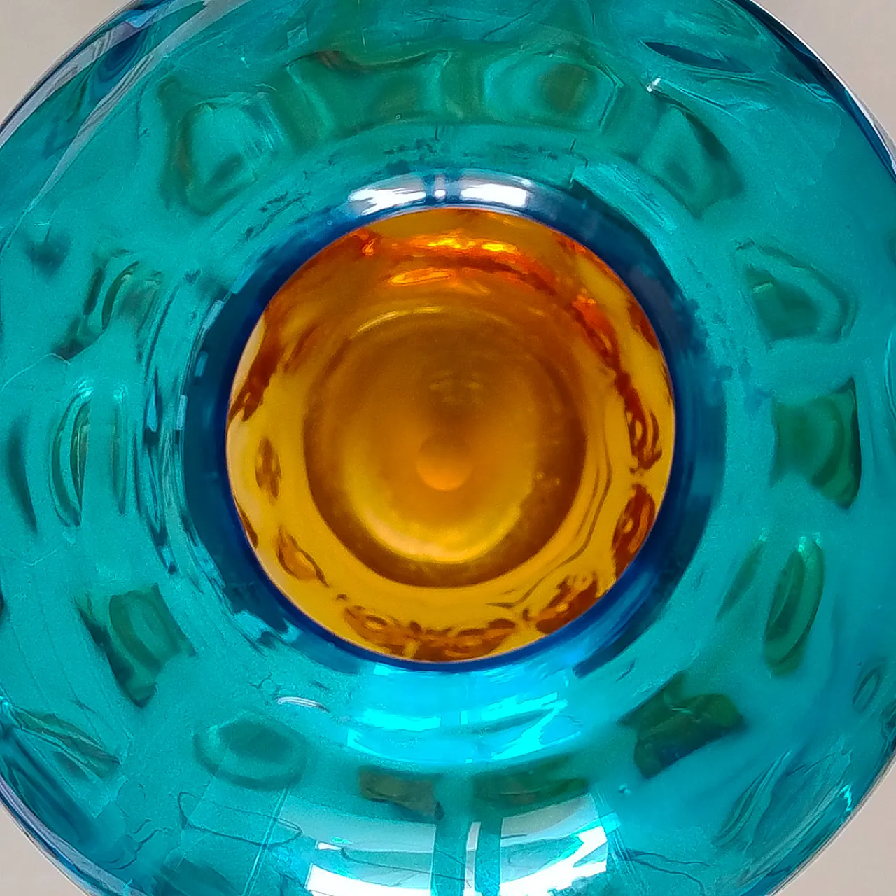 Blue and Amber Vase in Murano Glass by Ca dei Vetrai, 1970s 7