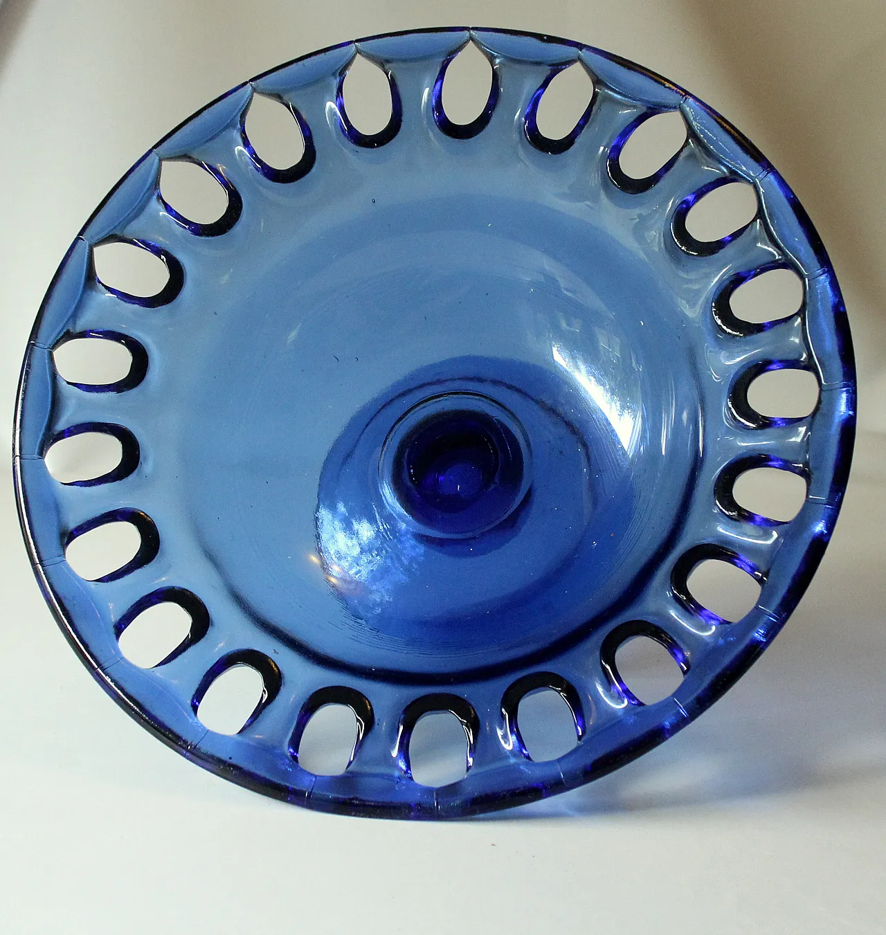 Ciotola da porzione di vetro blu kobalt, anni '70 5