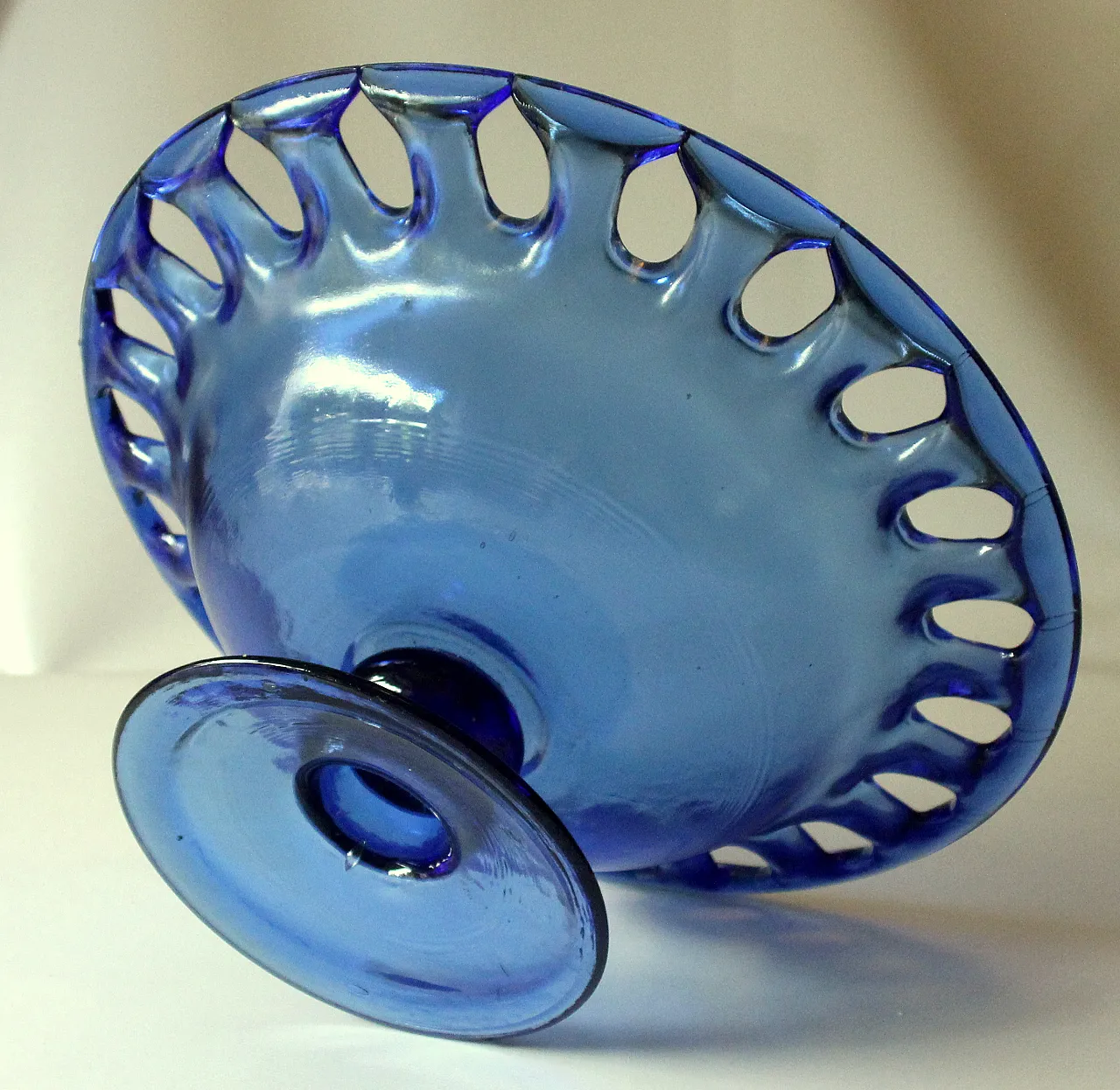 Ciotola da porzione di vetro blu kobalt, anni '70 6