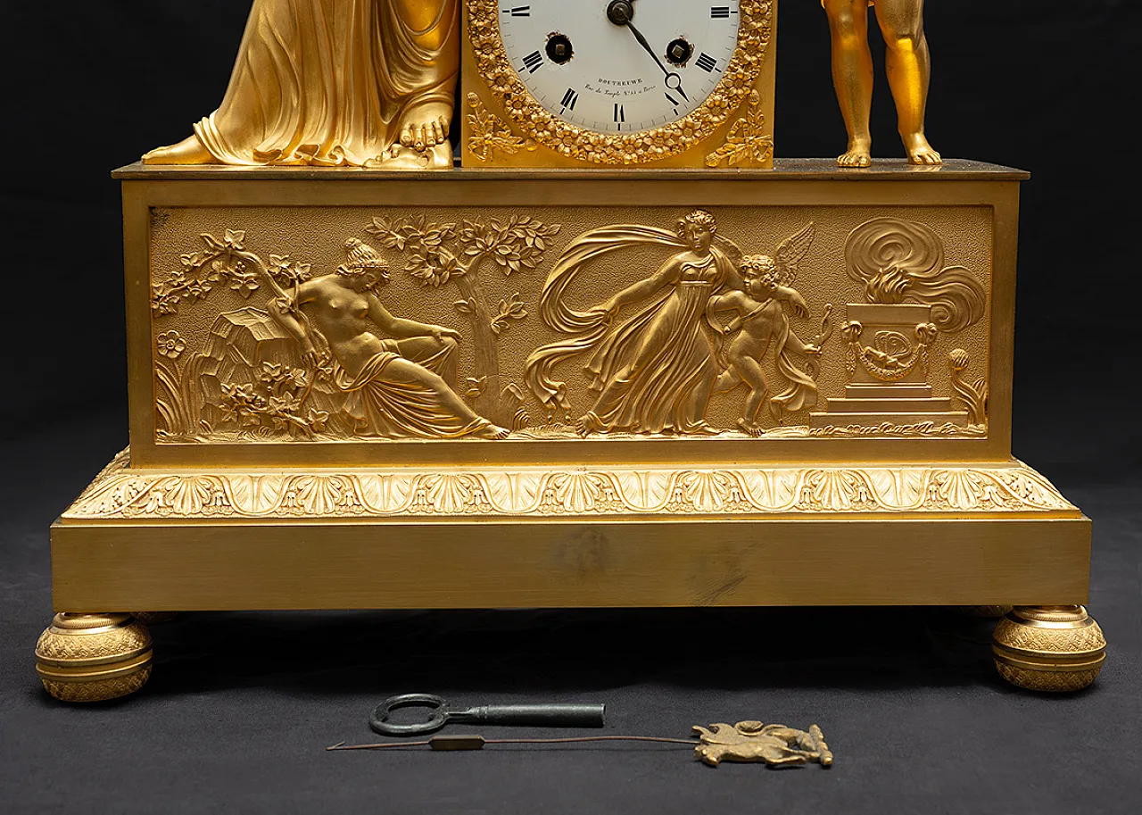 French Empire in finely chiseled golden bronze, 19th century 3