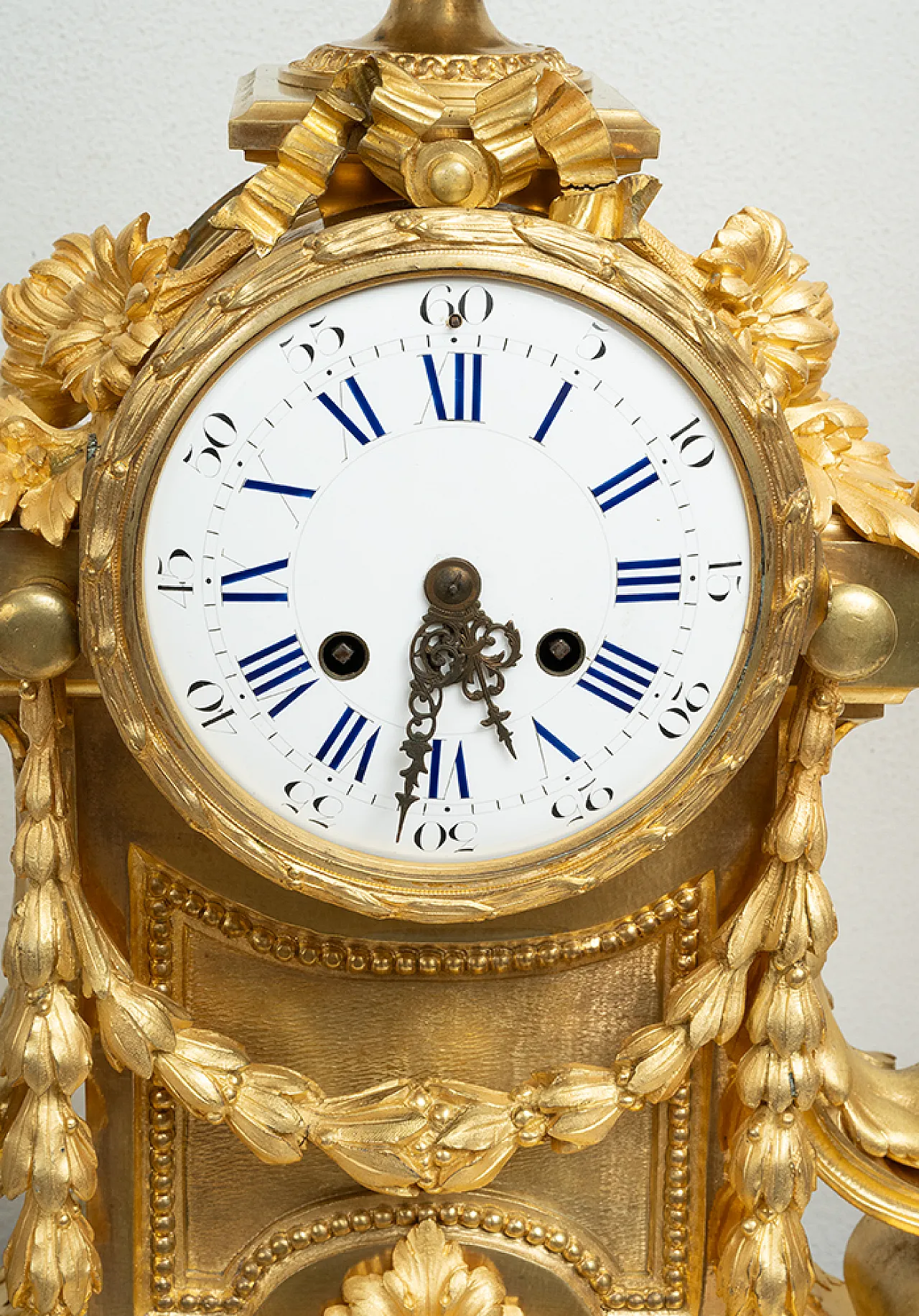 Triptych of Napoleon III French clock in golden bronze, 19th century 2