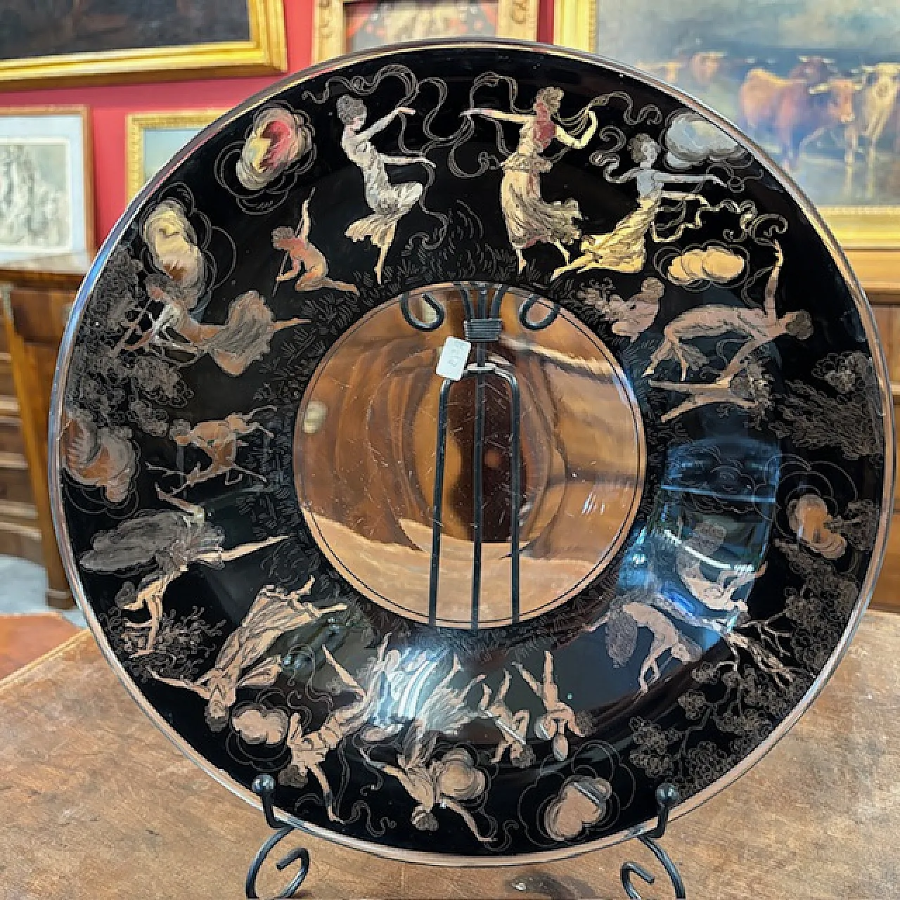 Piatto neoclassico  in Vetro Vedar Milano, anni '30 1