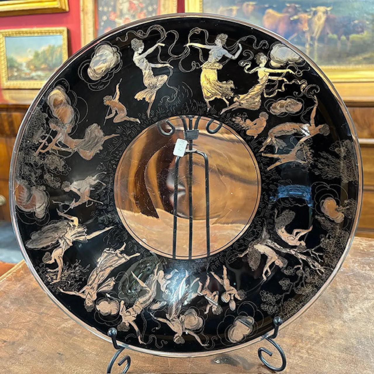 Piatto neoclassico  in Vetro Vedar Milano, anni '30 2