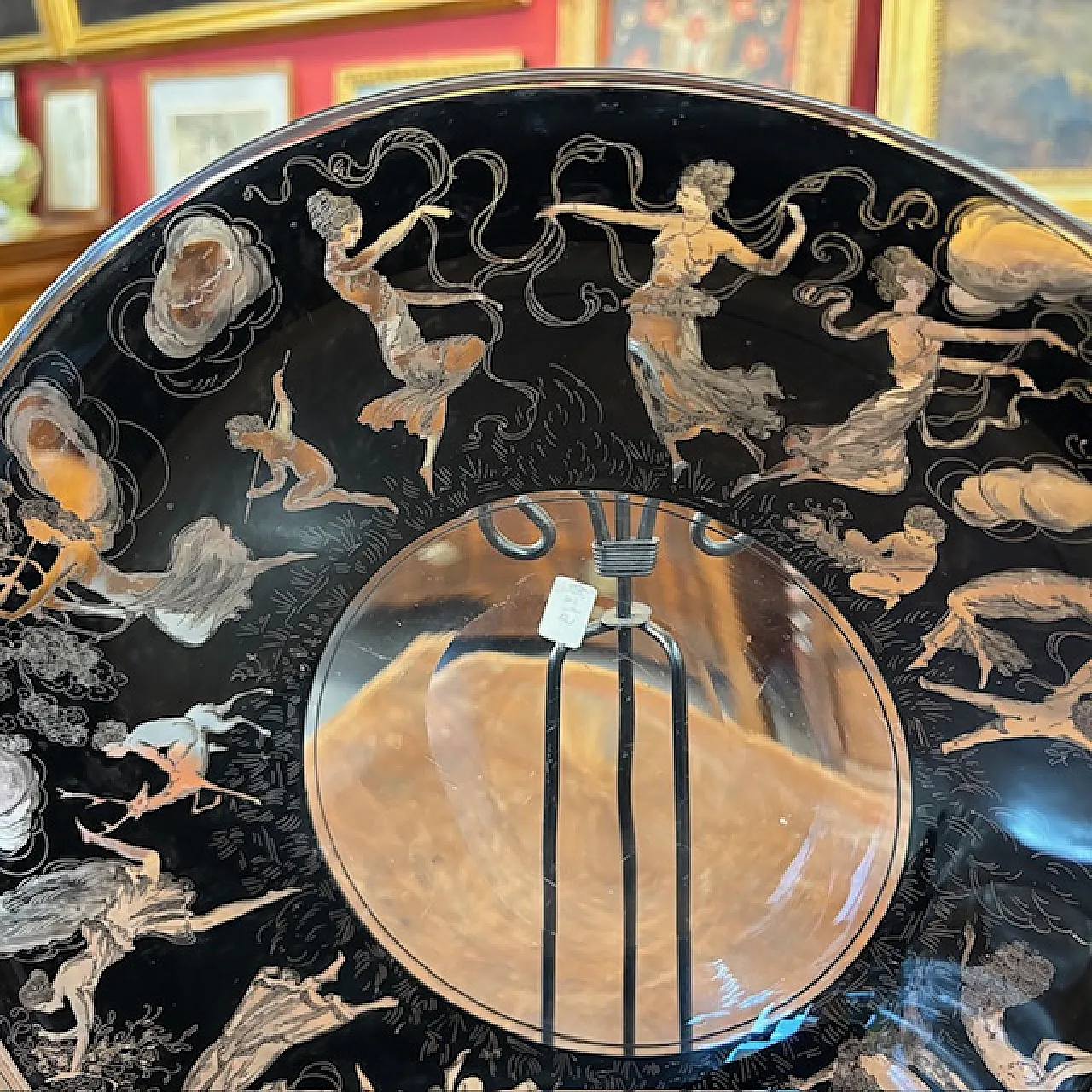 Piatto neoclassico  in Vetro Vedar Milano, anni '30 3