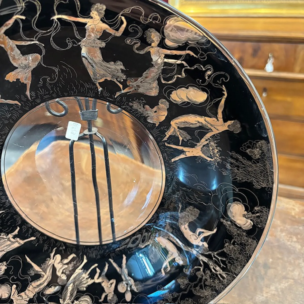 Piatto neoclassico  in Vetro Vedar Milano, anni '30 5