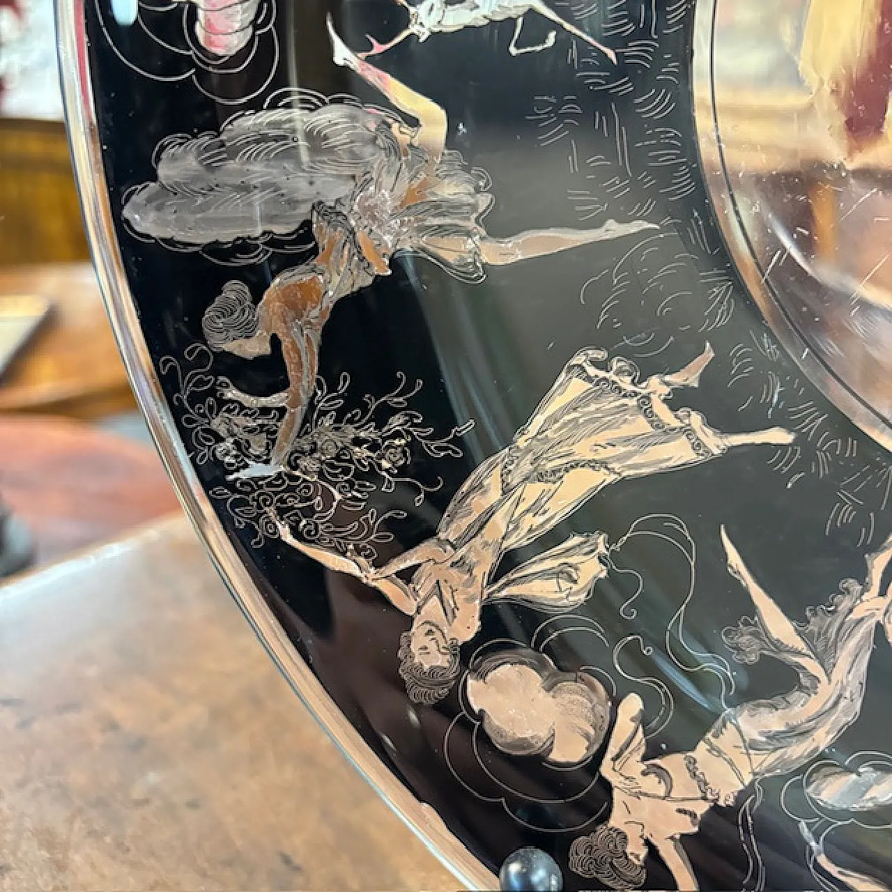 Piatto neoclassico  in Vetro Vedar Milano, anni '30 11