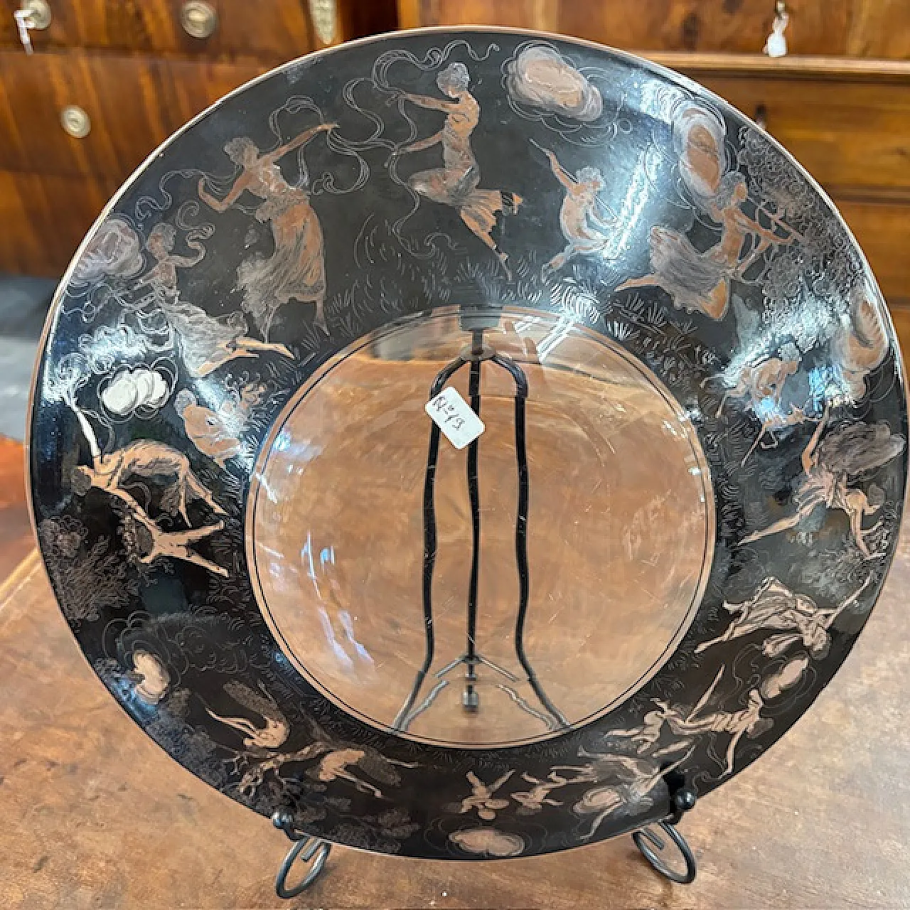 Piatto neoclassico  in Vetro Vedar Milano, anni '30 13