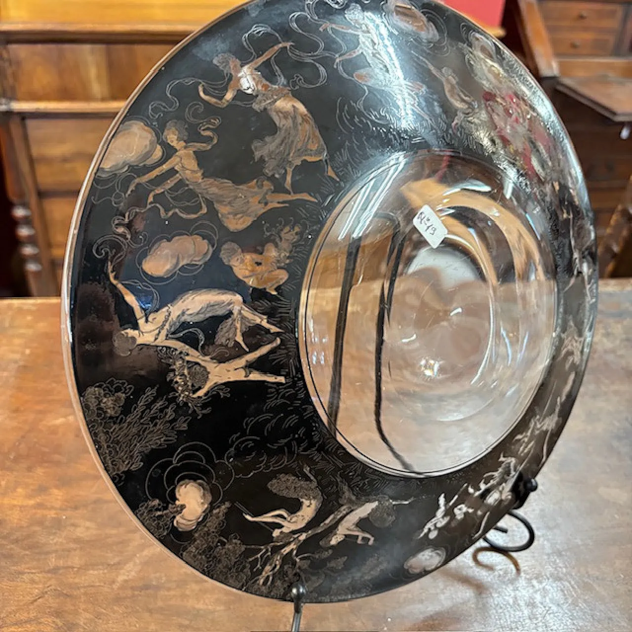 Piatto neoclassico  in Vetro Vedar Milano, anni '30 14