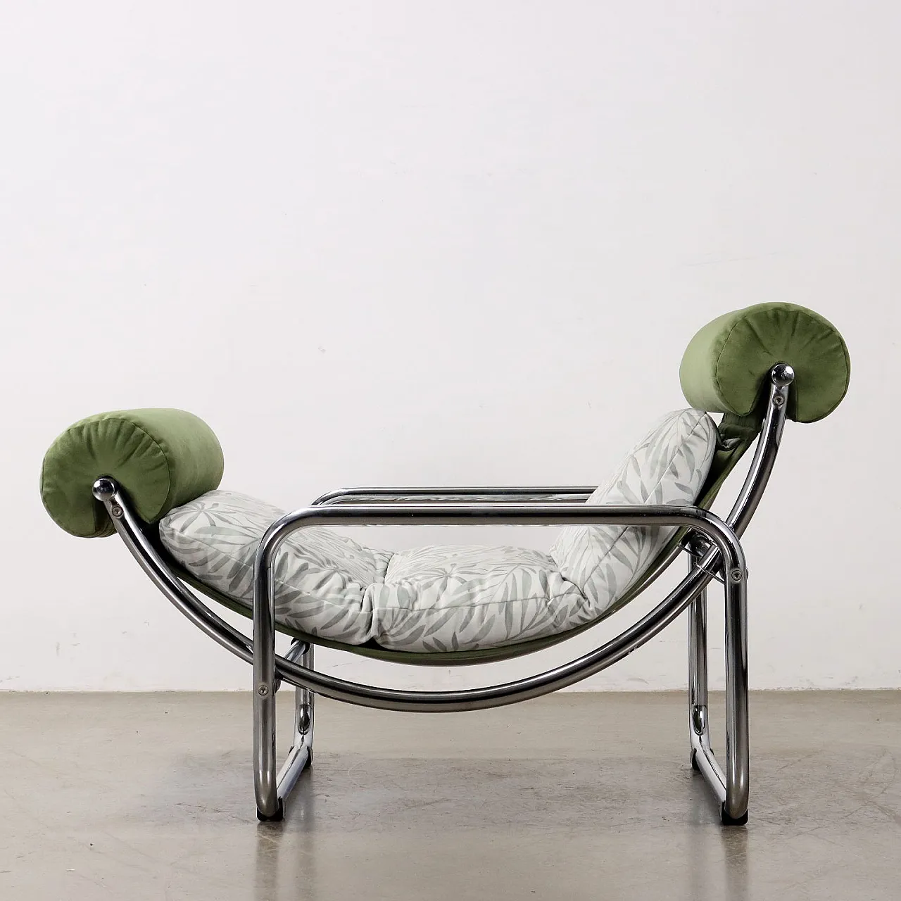 Chromed Jungle Collection armchair in velvet,  1960s 3