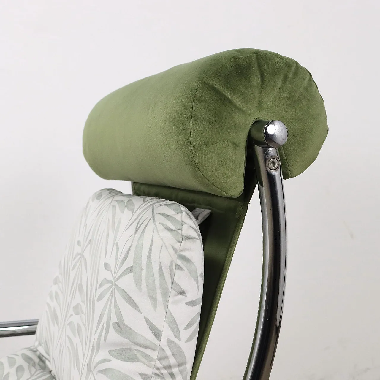 Chromed Jungle Collection armchair in velvet,  1960s 4