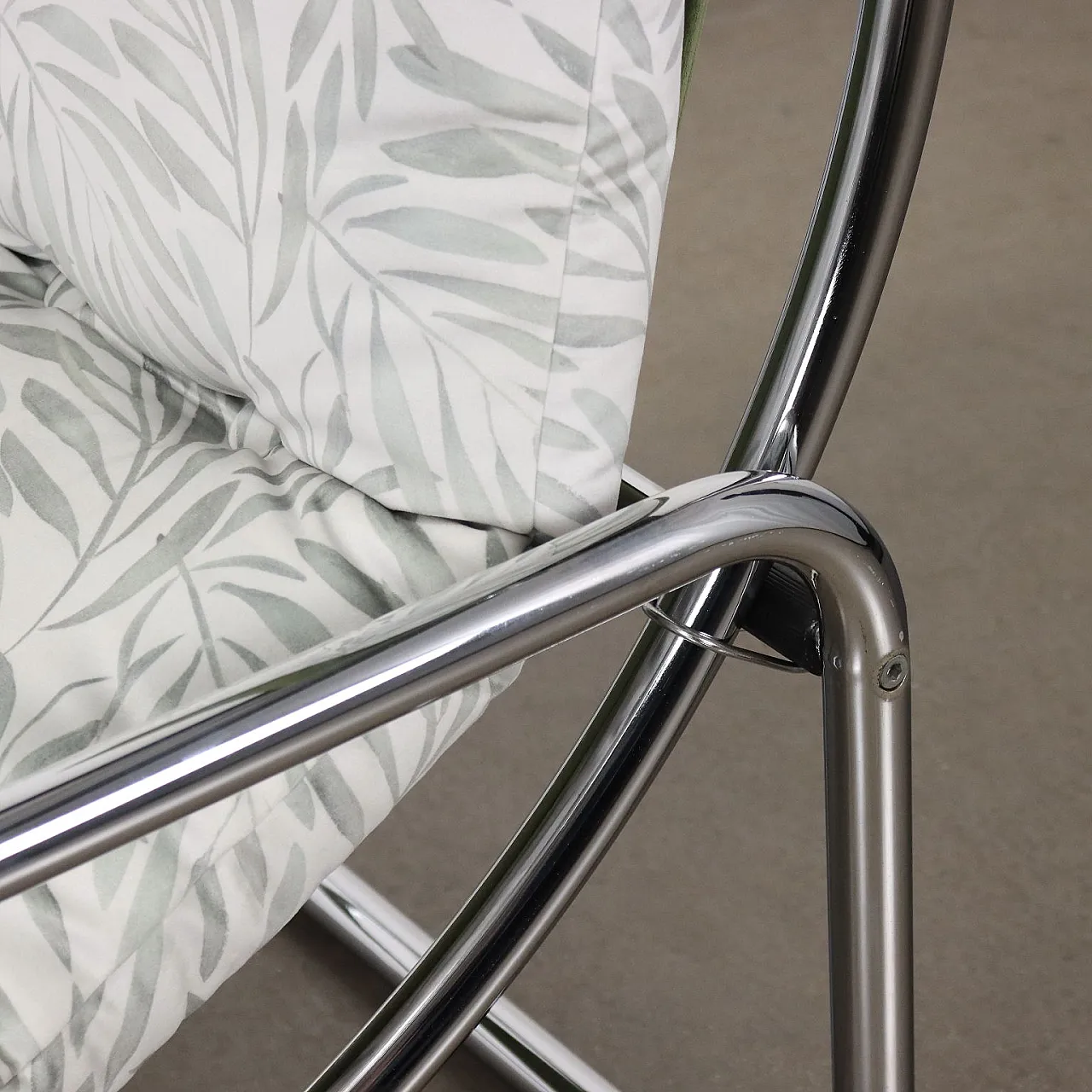 Chromed Jungle Collection armchair in velvet,  1960s 5