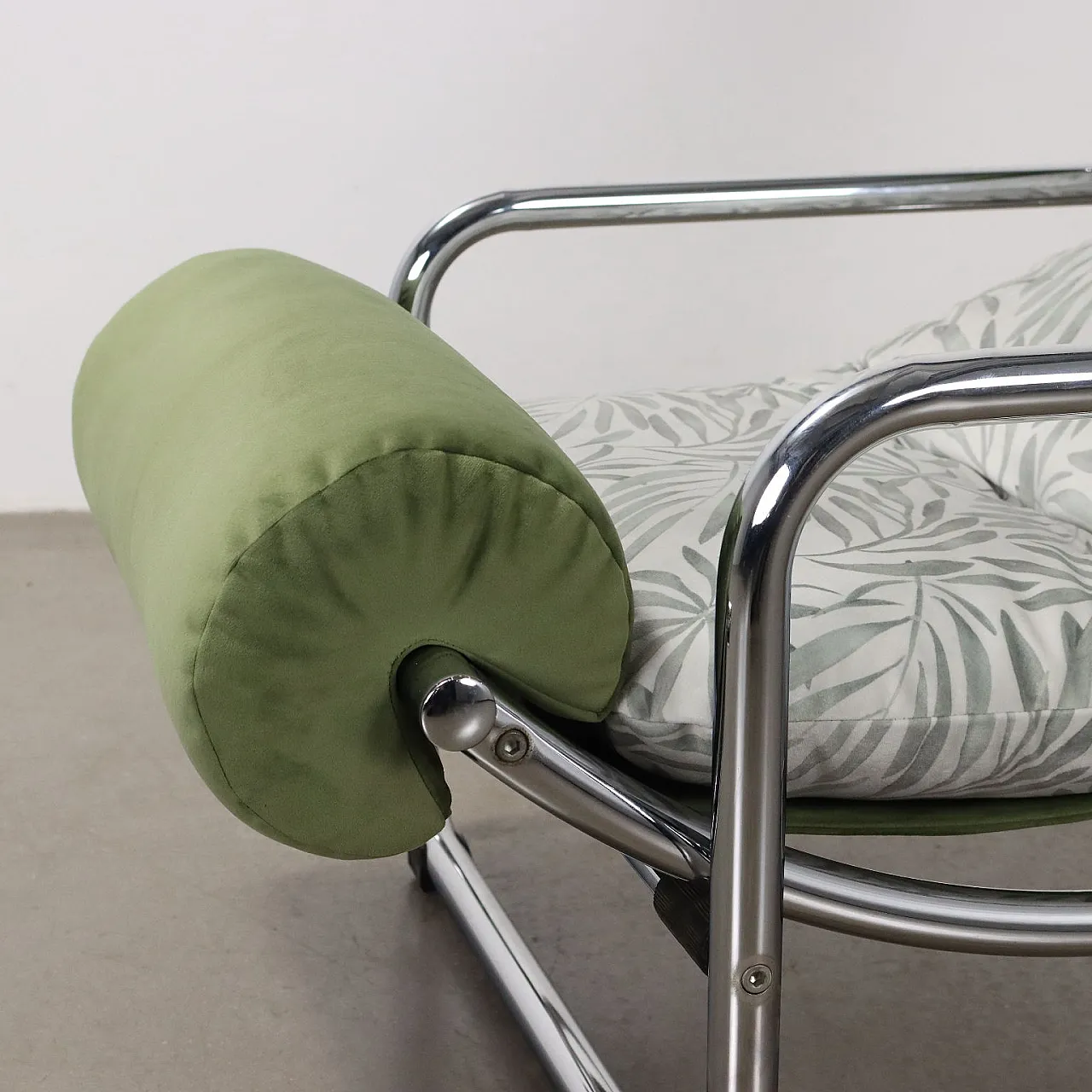 Chromed Jungle Collection armchair in velvet,  1960s 6