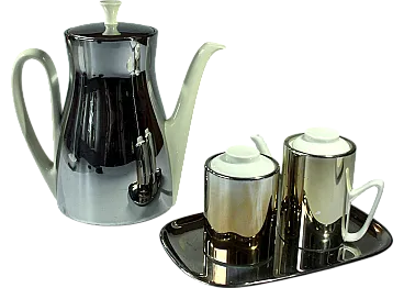 Ceramic coffee pot by SuS with metal isolated warming hood, 1960s