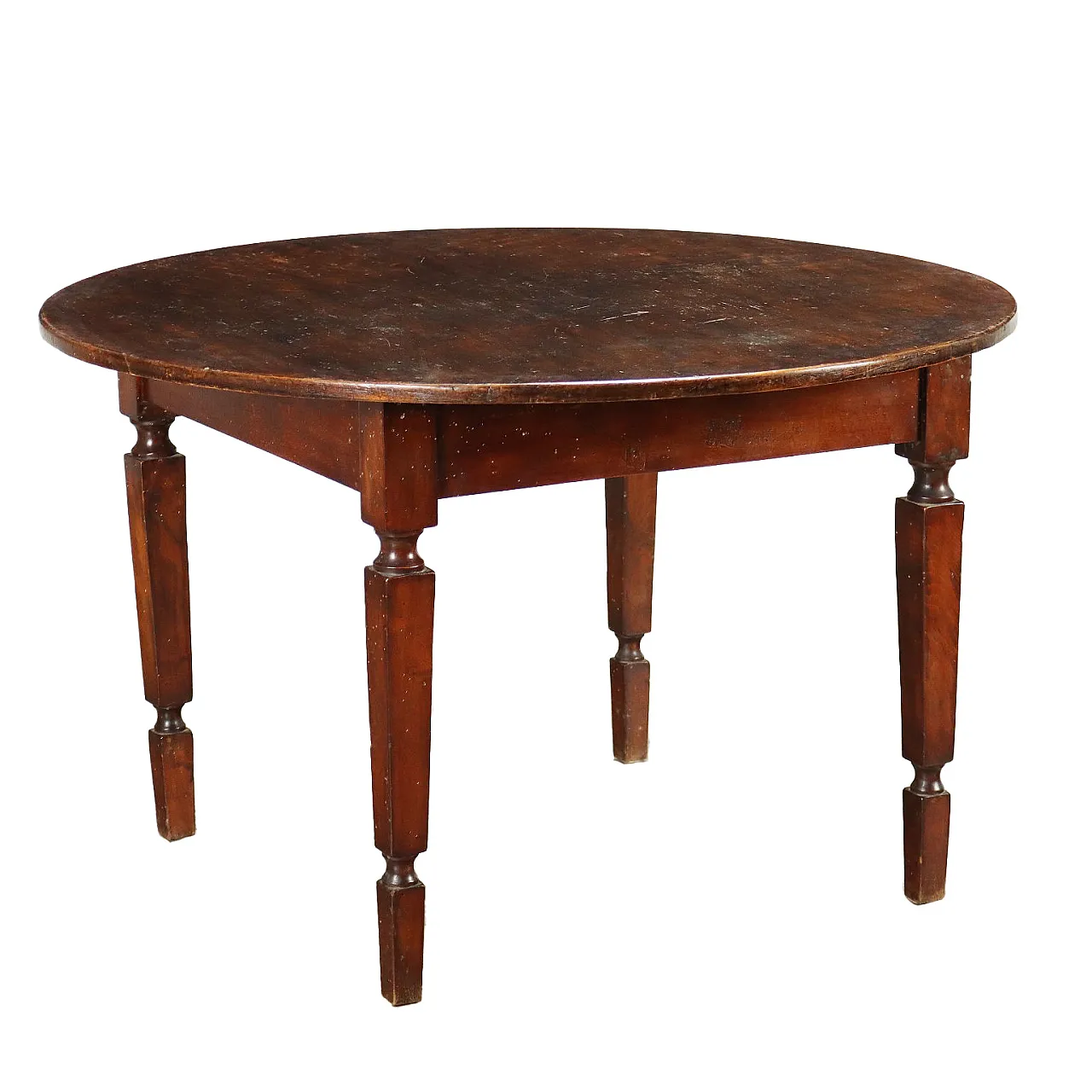 Tavolo rotondo in faggio e legno da frutto, inizio '900 1