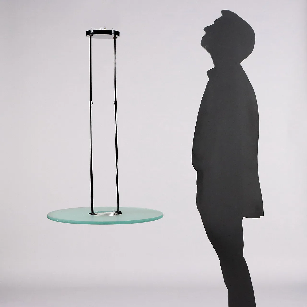 Aureola Halo chandelier in enamelled metal and glass by Cini & Nils, 1980s 2