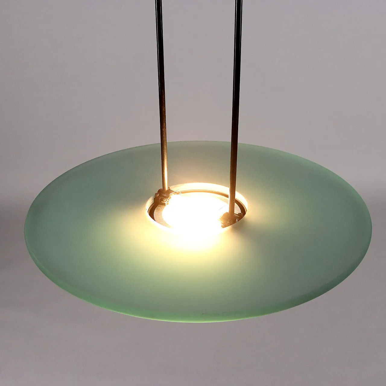 Aureola Halo chandelier in enamelled metal and glass by Cini & Nils, 1980s 3