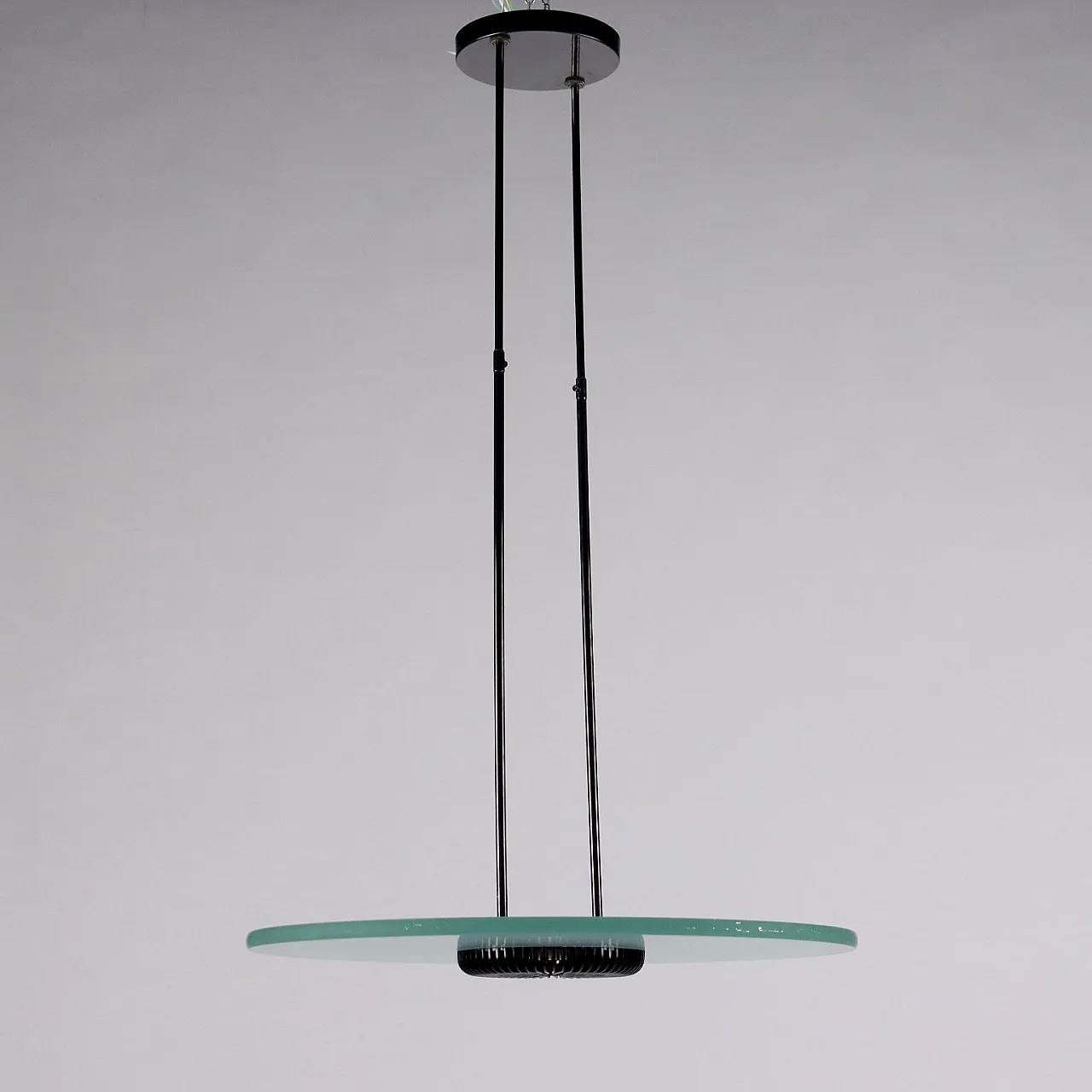 Aureola Halo chandelier in enamelled metal and glass by Cini & Nils, 1980s 5