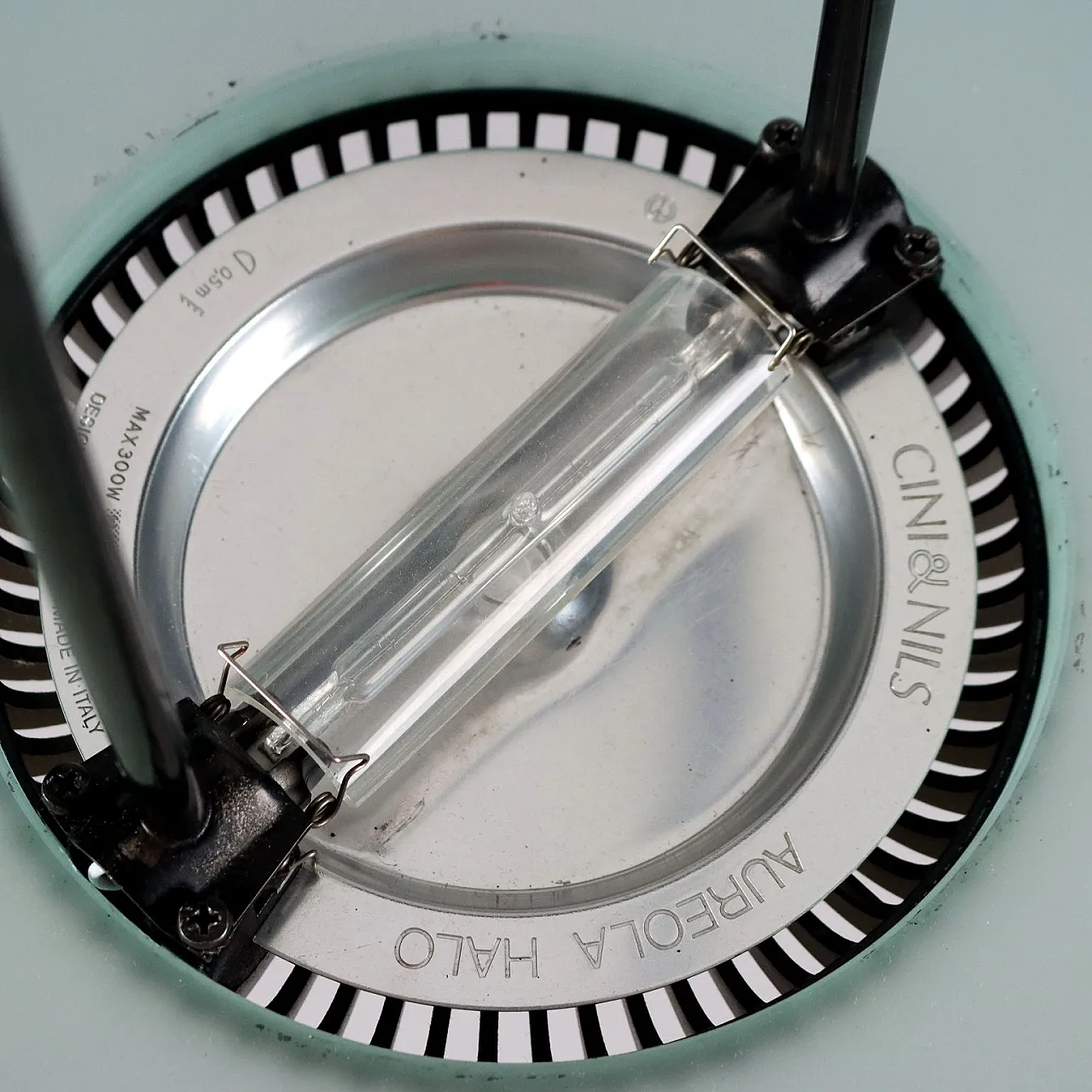 Aureola Halo chandelier in enamelled metal and glass by Cini & Nils, 1980s 7