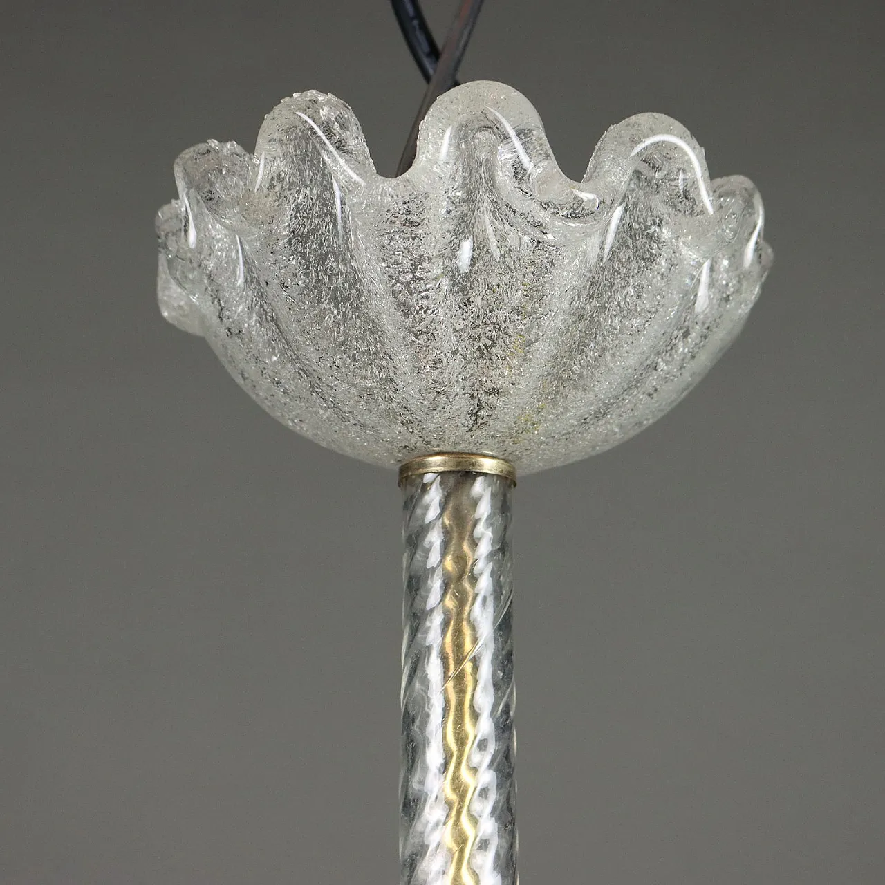 Murano glass chandelier with brass details, 1940s 4