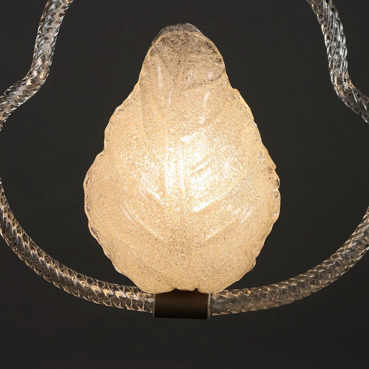Murano glass chandelier with brass details, 1940s 5