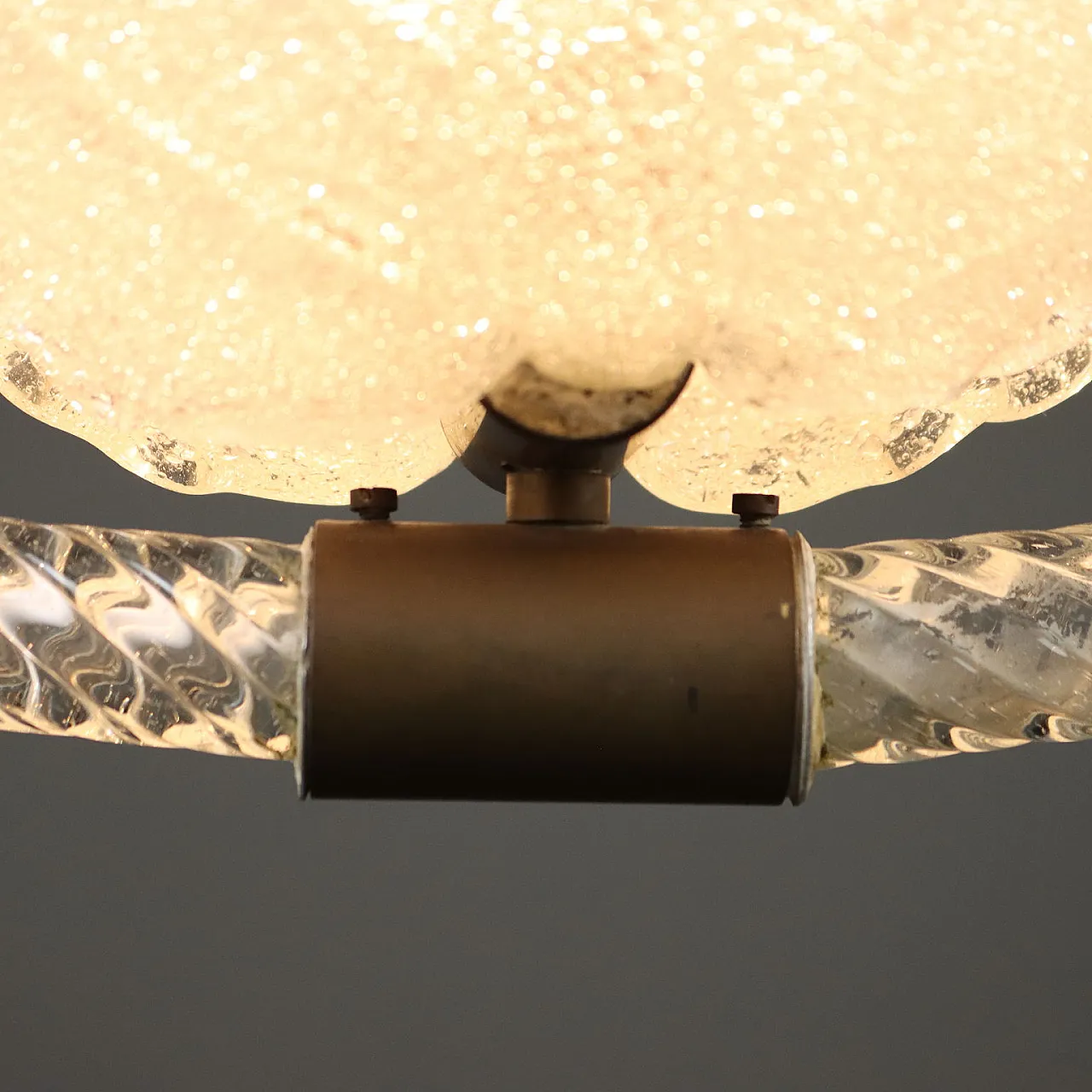 Murano glass chandelier with brass details, 1940s 8