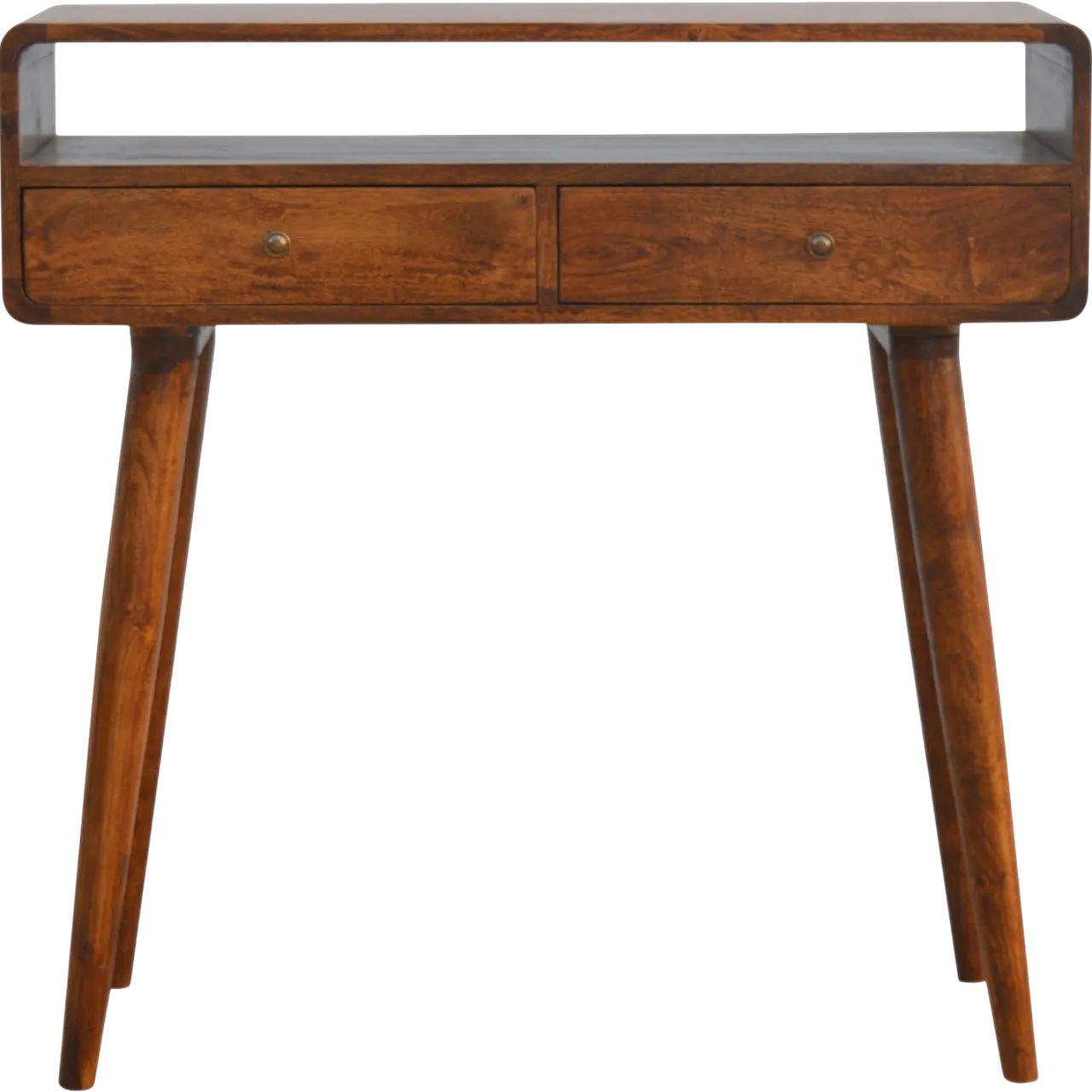 Artisan Furniture Solid Wood Curved Chestnut Console Table 12