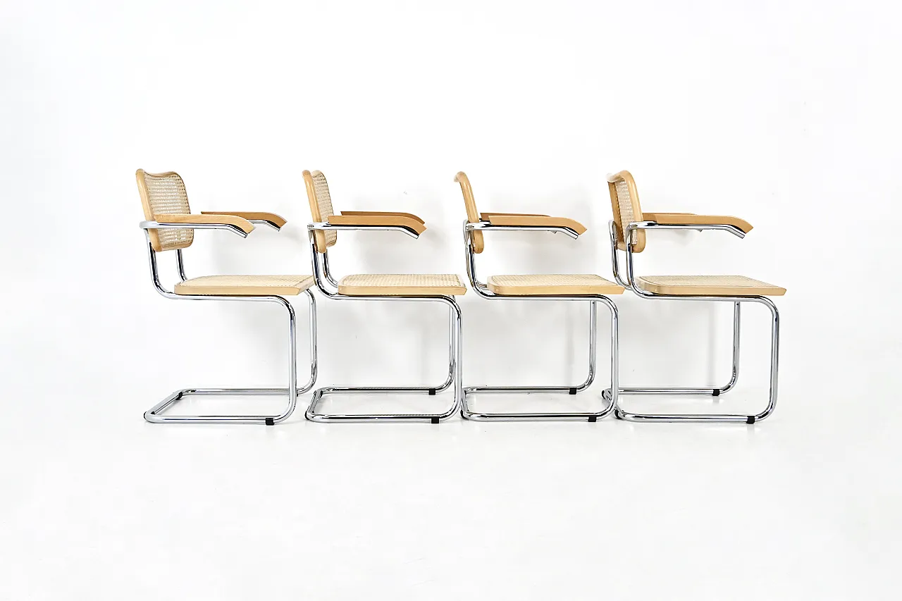 4 sedie da pranzo stile B32 di Marcel Breuer, anni '90 4