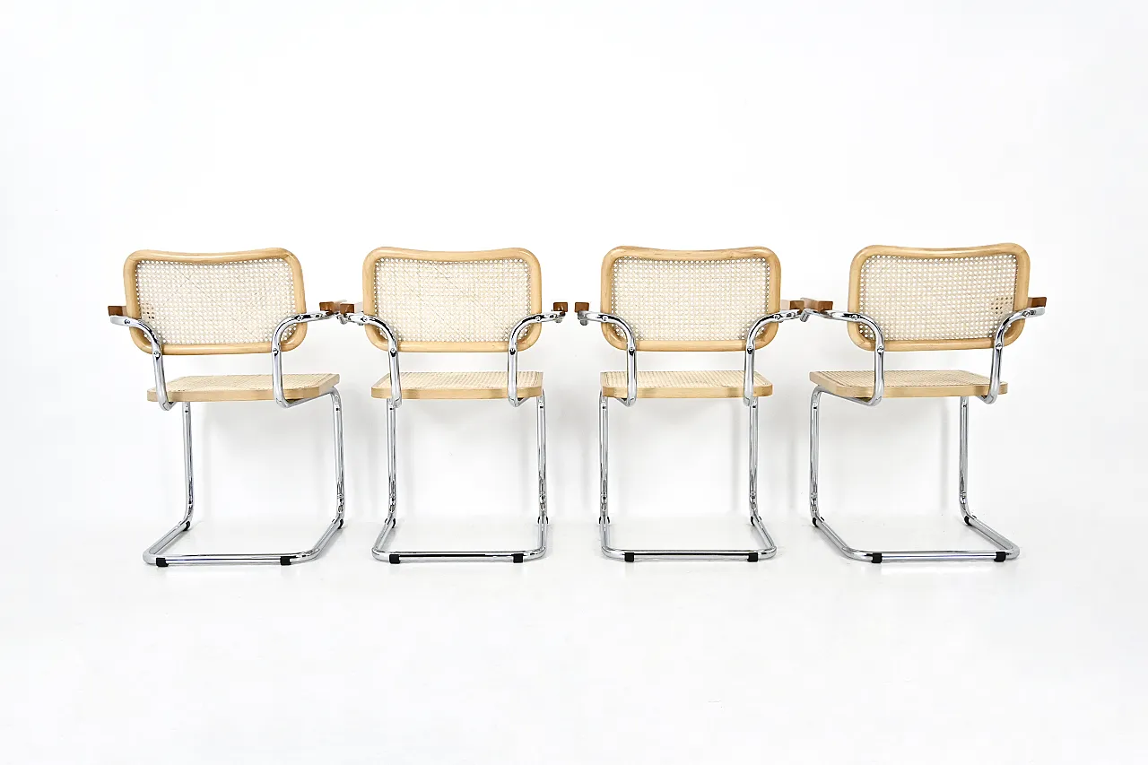 4 sedie da pranzo stile B32 di Marcel Breuer, anni '90 5