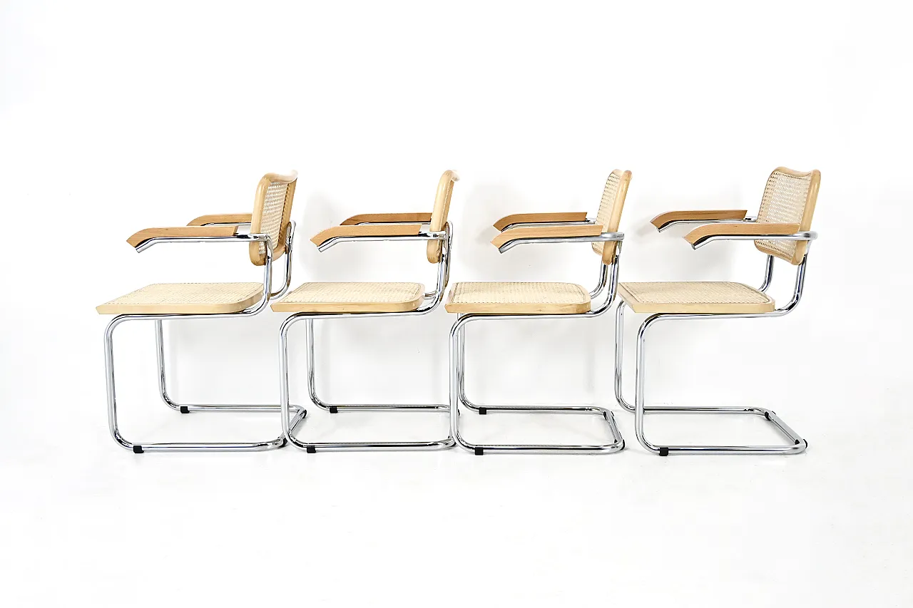 4 sedie da pranzo stile B32 di Marcel Breuer, anni '90 6