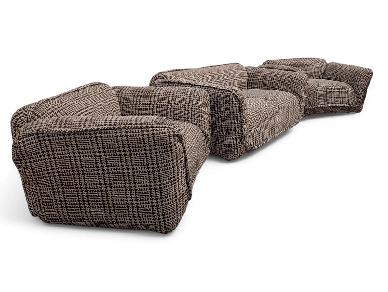 3 Set da salotto in tessuto, anni '80 5