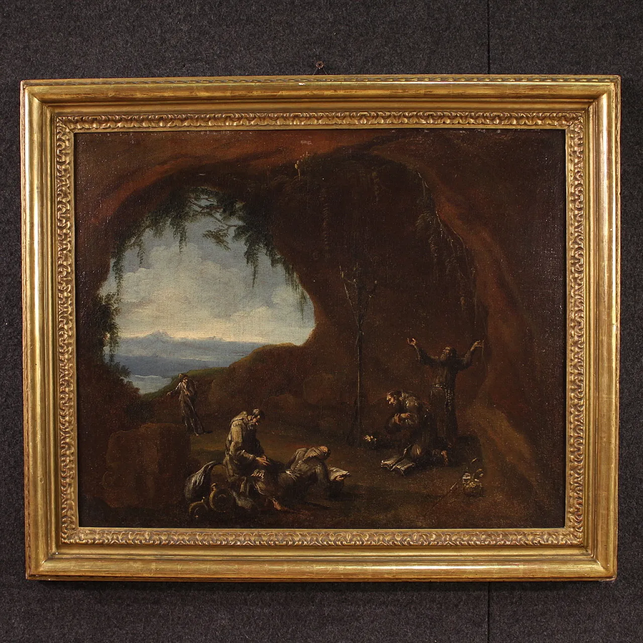 Genoese picture monks who pray in a Group, 18th century, 2