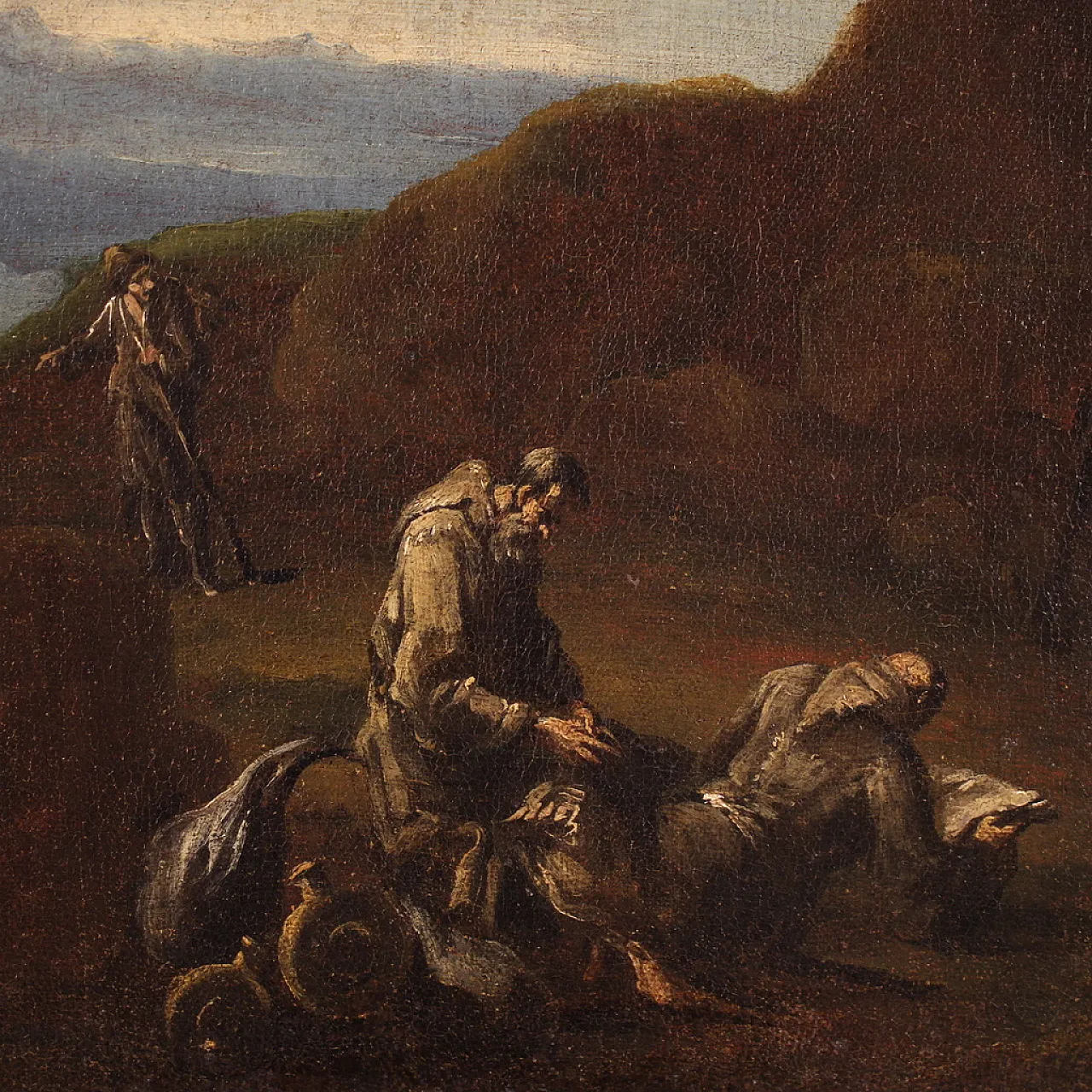 Genoese picture monks who pray in a Group, 18th century, 5