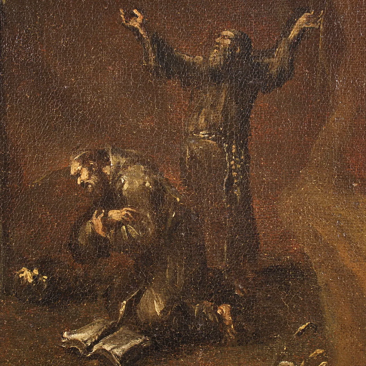 Genoese picture monks who pray in a Group, 18th century, 12